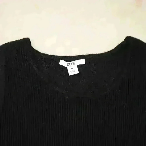 BAR III Ribbed Stretchy Black Knit Chic Thick Flattering Tank Top Women Medium - Picture 3 of 10